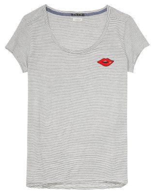 Stripe top with lips