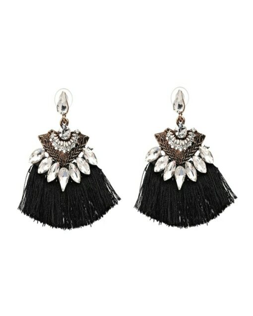Black tassle earrings