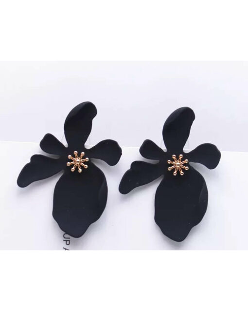 black flower studs