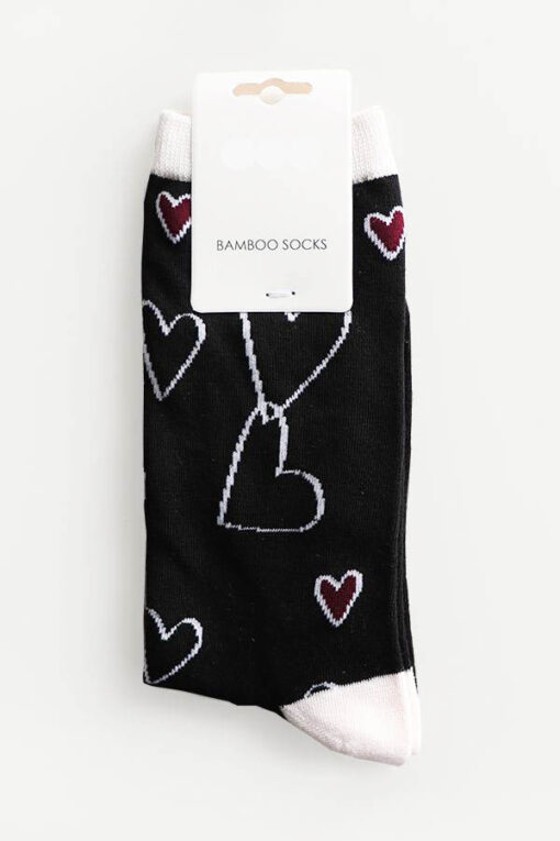 heart printed bamboo socks