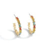Gold hoop earrings with rhinestones