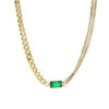 Gold necklace with green stone