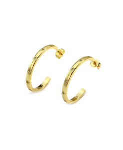 star imprinted gold hoops